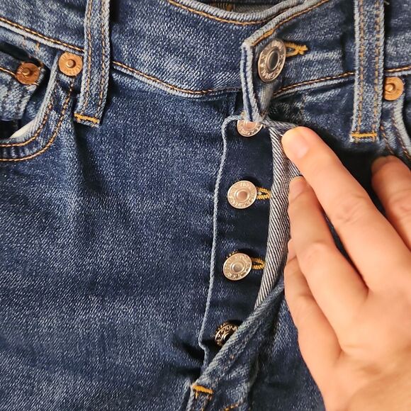 Re/Done Originals Women's Cropped Skinny Jeans w/ 4-Buttons Fly Size 27/4 - Picture 8 of 9
